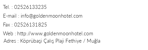 Golden Moon Hotel telefon numaralar, faks, e-mail, posta adresi ve iletiim bilgileri